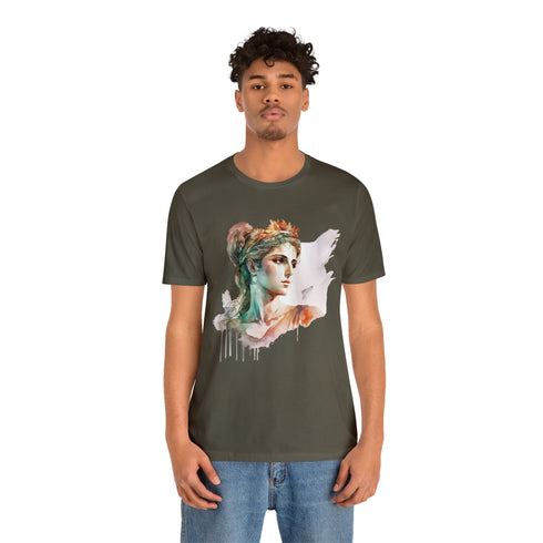 Greecian Goddess in Watercolor - Short Sleeve Tee